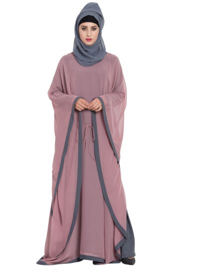 Dual Layer Kaftan Abaya in Contrast Colors