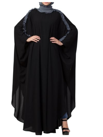 Modern Kaftan with Open Side Slits and Ruffles on Sleeves