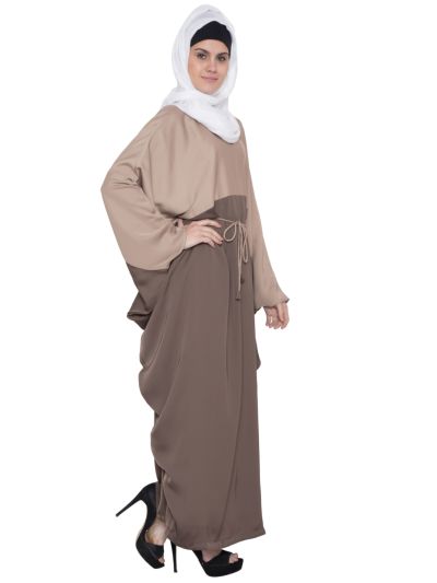 Brown & Beige Kaftan Abaya