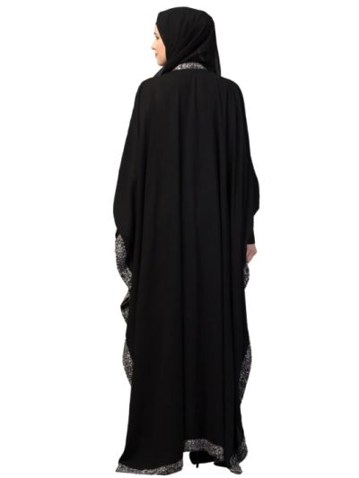 Free Size Elegant Kaftan Abaya Dual Color Animal Print
