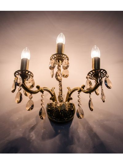 Candle Lamp Honey Crystal Triple Sconce