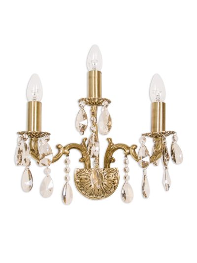 Candle Lamp Honey Crystal Triple Sconce