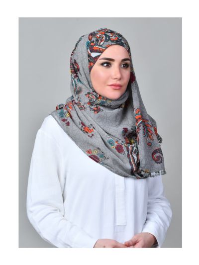 Kashmir Gray Crinkled Chiffon