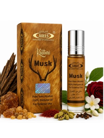 Arees Kasturi Musk | Warm, Musky, Traditional | Attar 8ml