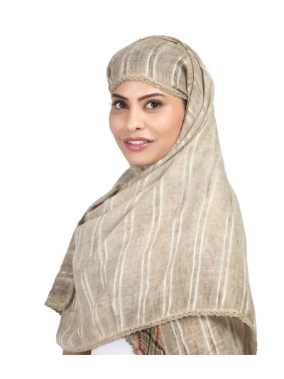 Khakee Viscose Embroidered Hijab 