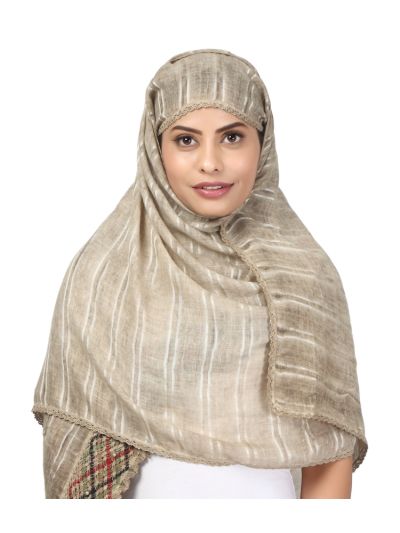 Khakee Viscose Embroidered Hijab 