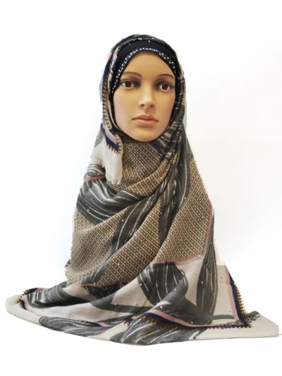 Embellished Printed Hijab