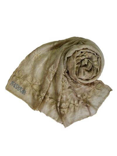 Floral Embroidery With Pearls Hijab
