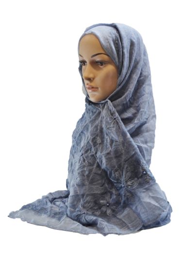 Floral Embroidery With Pearls Hijab
