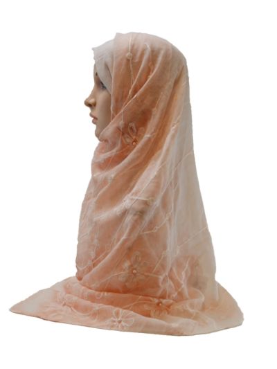 Floral Embroidery With Pearls Hijab