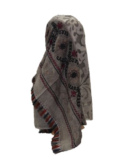 Embroidered Mesh Panel Hijab