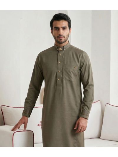 Al Noor Platinum Khaki Brown Thobe