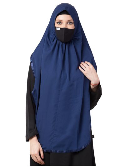 Khimar-Ready To Wear Instant Hijab With A Complementary Mask & Under Scarf Cap (3 Pcs Set)
