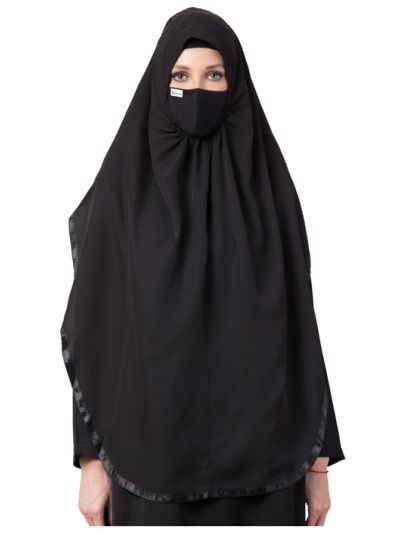 Khimar-Ready To Wear Instant Hijab With A Complementary Mask & Under Scarf Cap (3 Pcs Set)