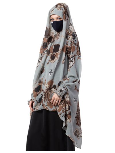 Khimar-Ready To Wear Instant Hijab With A Complementary Mask & Under Scarf Cap (3 Pcs Set)