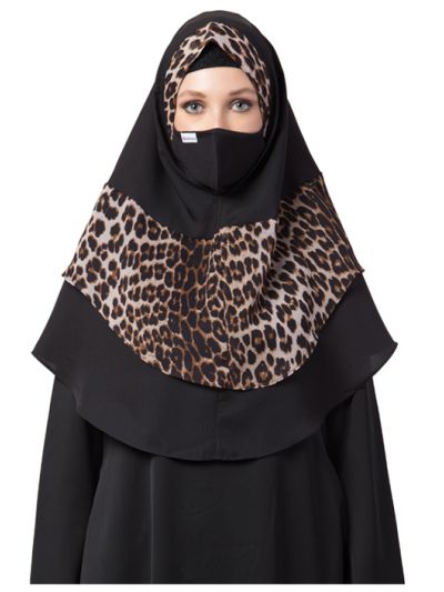 Khimar-Ready To Wear Instant Hijab With A Complementary Mask & Under Scarf Cap (3 Pcs Set)