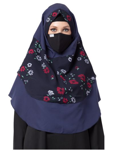 Khimar-Ready To Wear Instant Hijab With A Complementary Mask & Under Scarf Cap (3 Pcs Set)