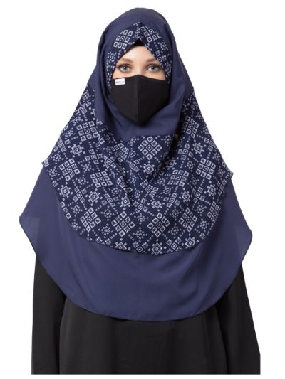 Khimar-Ready To Wear Instant Hijab With A Complementary Mask & Under Scarf Cap (3 Pcs Set)