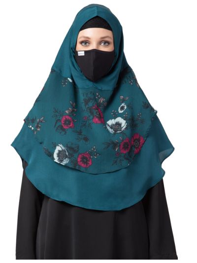 Khimar-Ready To Wear Instant Hijab With A Complementary Mask & Under Scarf Cap (3 Pcs Set)