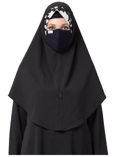 Khimar-Ready To Wear Instant Hijab With A Complementary Mask & Under Scarf Cap (3 Pcs Set)