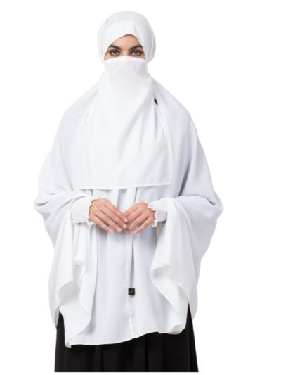 Prayer Hijab with Detachable Nose Piece