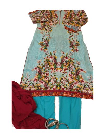 Blue Long Riwaj Lawn Kurta set