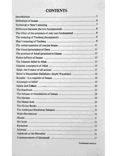 Kitaab-ul-Imaan – (English)