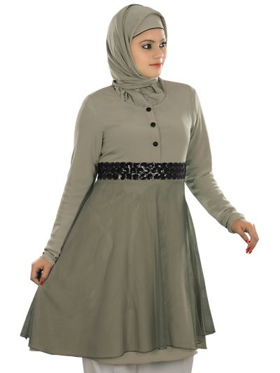 Shabista Warm Grey Tunic