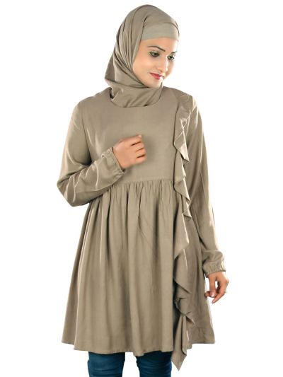 Casual Khaki Rayon Tunic