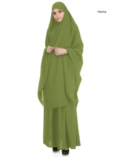 Jilbab/Khimar & Skirt Set (Henna)