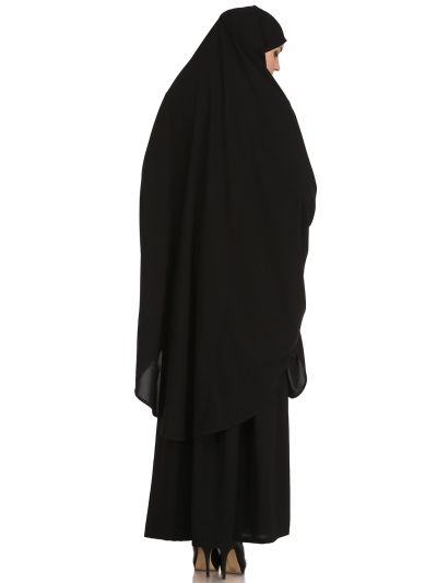 Jilbab/Khimar & Skirt Set (Black)