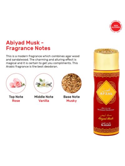 Abiyad Musk Deodorant (Non Alcoholic - 200 ml)
