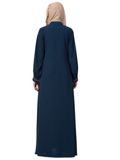 Full Zipper With Embroidery Abaya