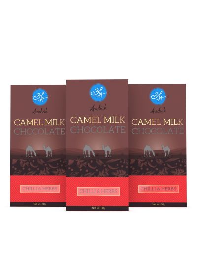 Camel Milk Chocolate with Chilli & Herbs -  Pack of 3