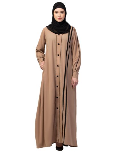 A-line Abaya with Front Stripes 