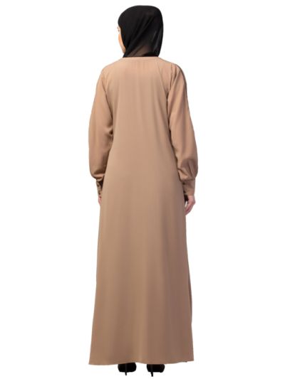 A-line Abaya with Front Stripes 