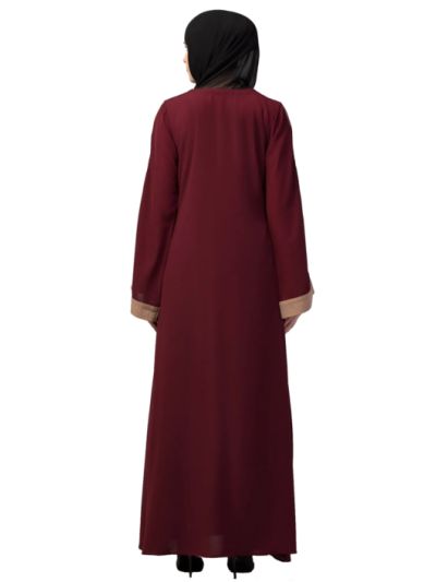 Maxi Abaya Dress With Pipin Work On Sleeves