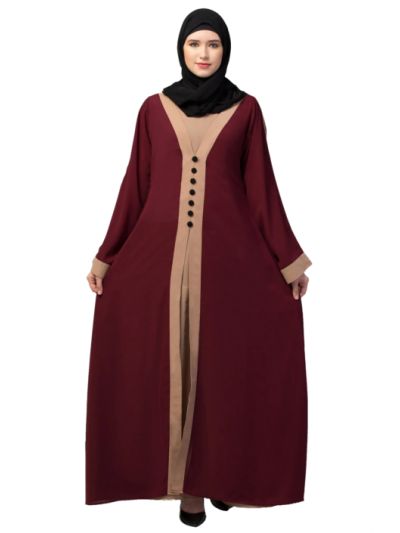 Maxi Abaya Dress With Pipin Work On Sleeves