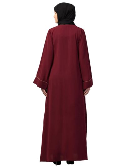 A-line Abaya Dress With Front Box design Flared Sleeves