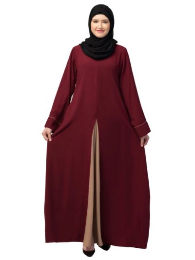 A-line Abaya Dress With Front Box design Flared Sleeves