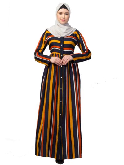 Front Open Maxi Pintucks Abaya