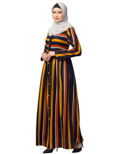 Front Open Maxi Pintucks Abaya