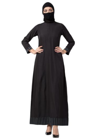 Abaya With Striped Border