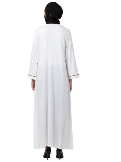 White Cotton Rayon Abaya
