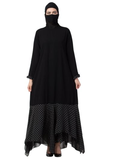 Modest Dress With Polka Dot Frills