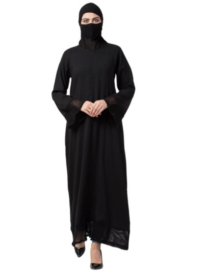 Modest Dress With Netted Borders