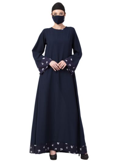 Abaya With Printed Border