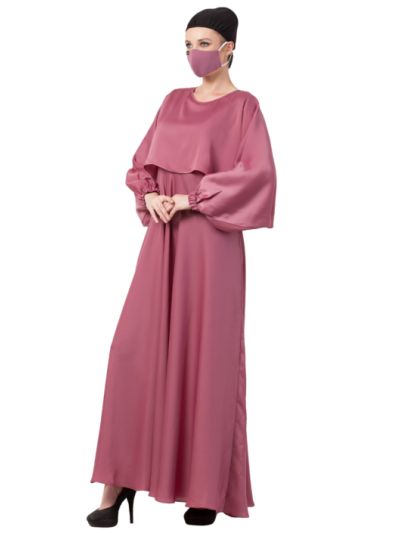 Attached Cape Style Abaya In Nida Fabric