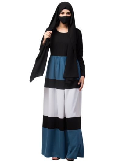 Multi Colored and Multi-Tiered Abaya Dress