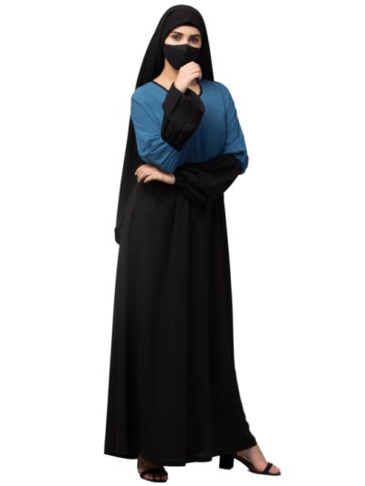 Dual Color Abaya With Designer Sleeve